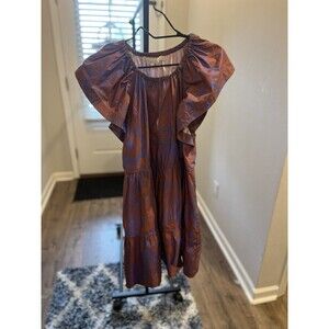 Marie Oliver Rust and Blue Mini Dress- Small